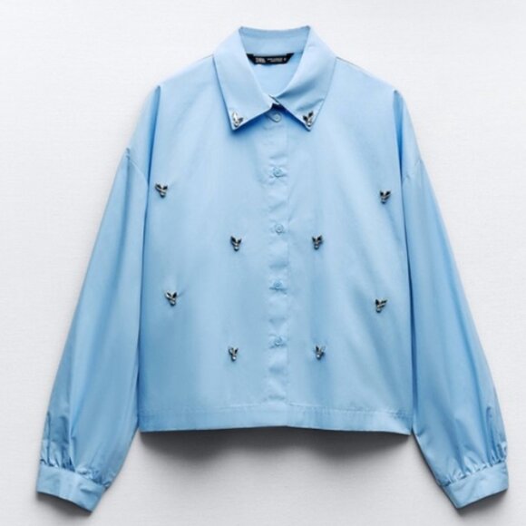 Zara Jewel Poplin Shirt - Picture 3 of 13